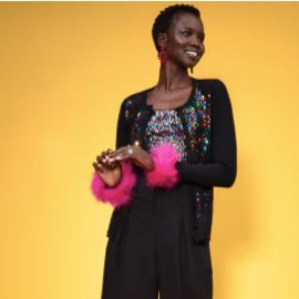 NWT NY&Co Sequin Button-Front Cardigan